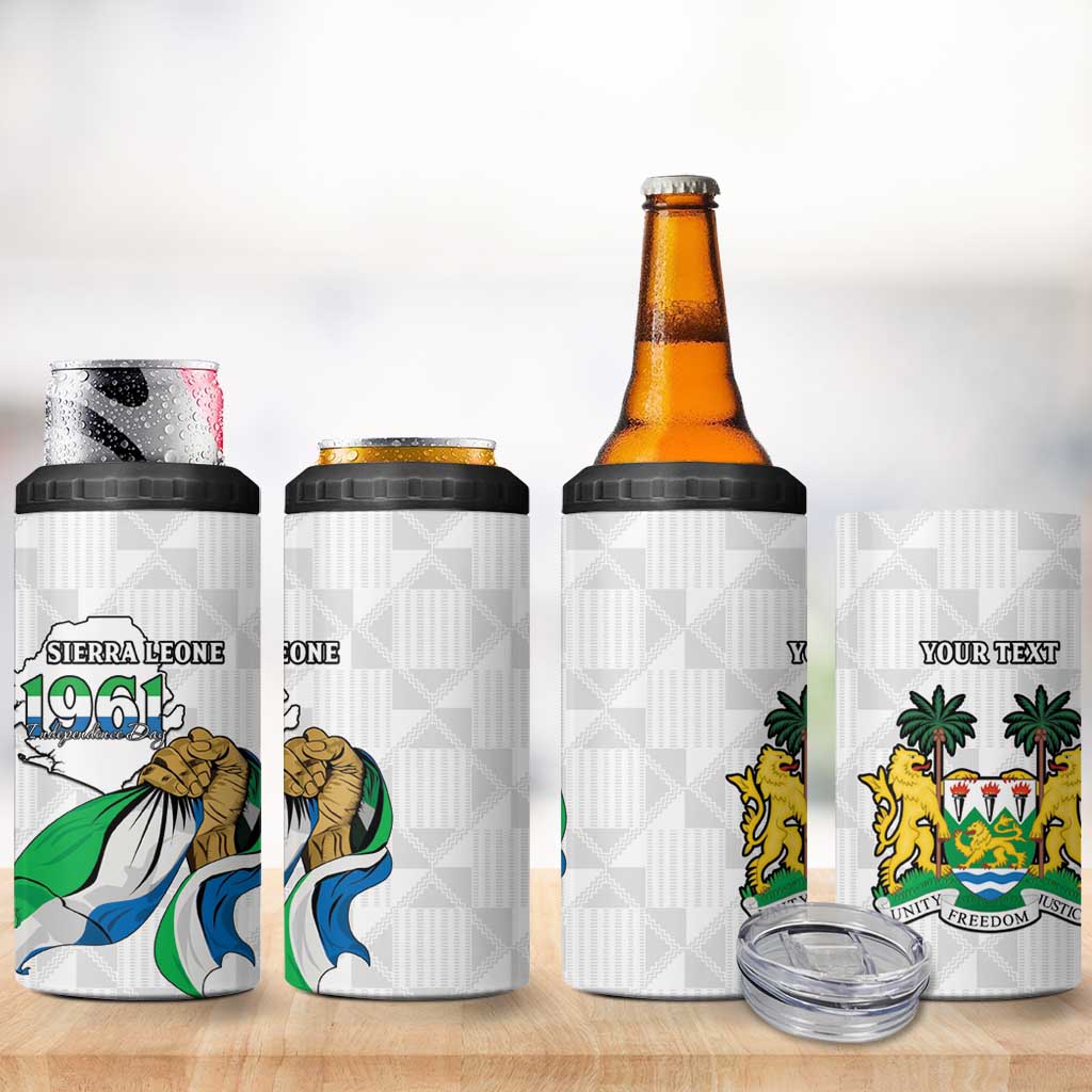 Personalised Happy Independence Sierra Leone 4 in 1 Can Cooler Tumbler April 27th LT15