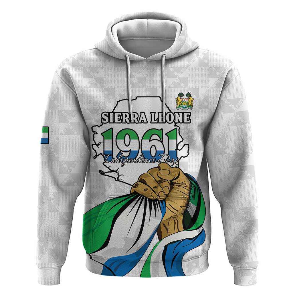 Personalised Sierra Leone Independence Day Hoodie Map With Kente Pattern LT15
