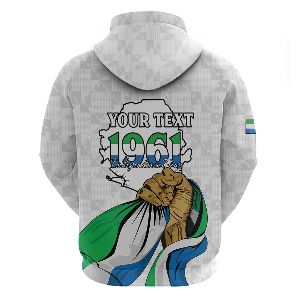 Personalised Sierra Leone Independence Day Hoodie Map With Kente Pattern LT15