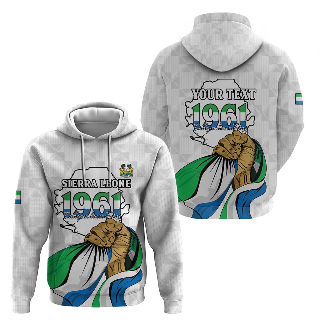 Personalised Sierra Leone Independence Day Hoodie Map With Kente Pattern LT15