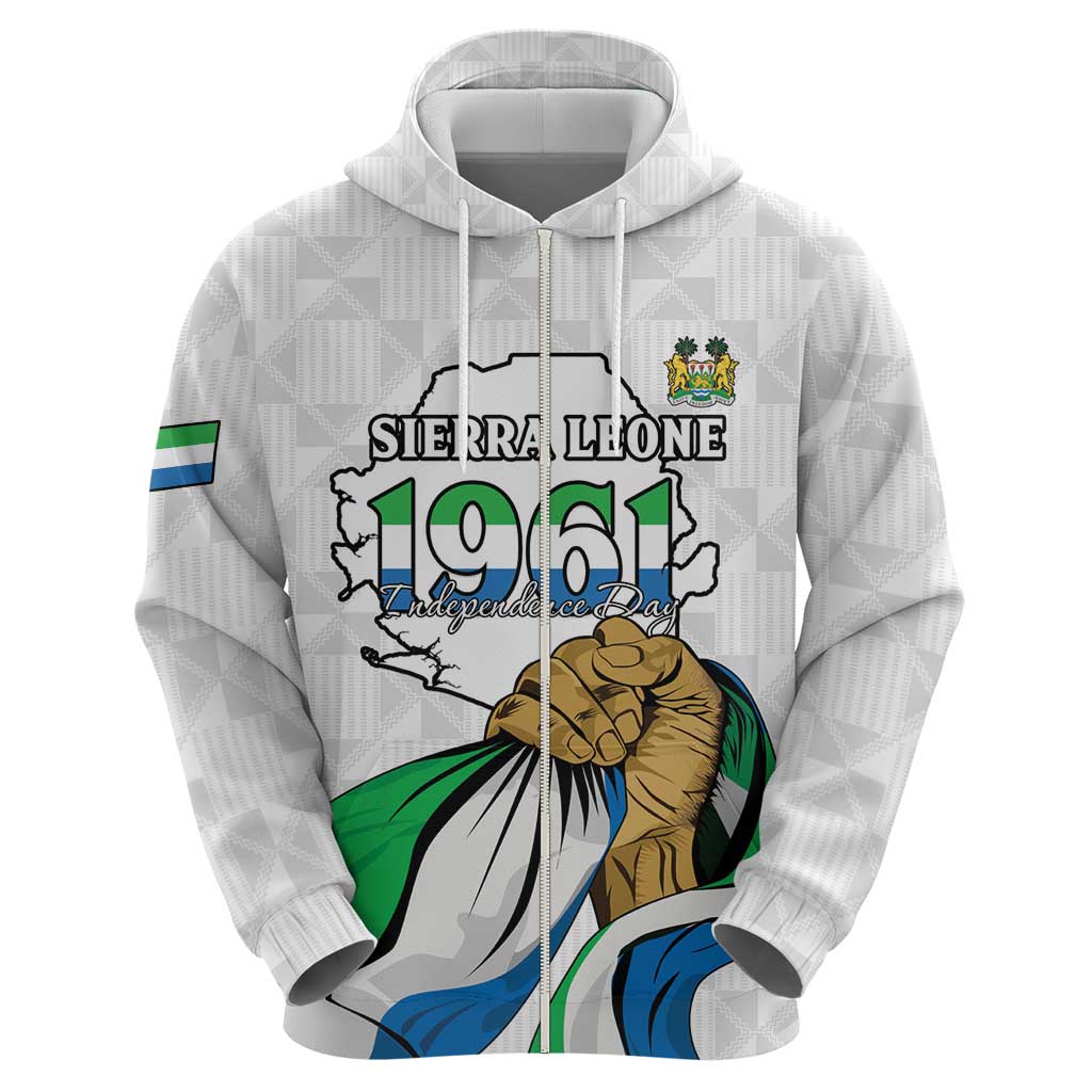 Personalised Sierra Leone Independence Day Hoodie Map With Kente Pattern LT15