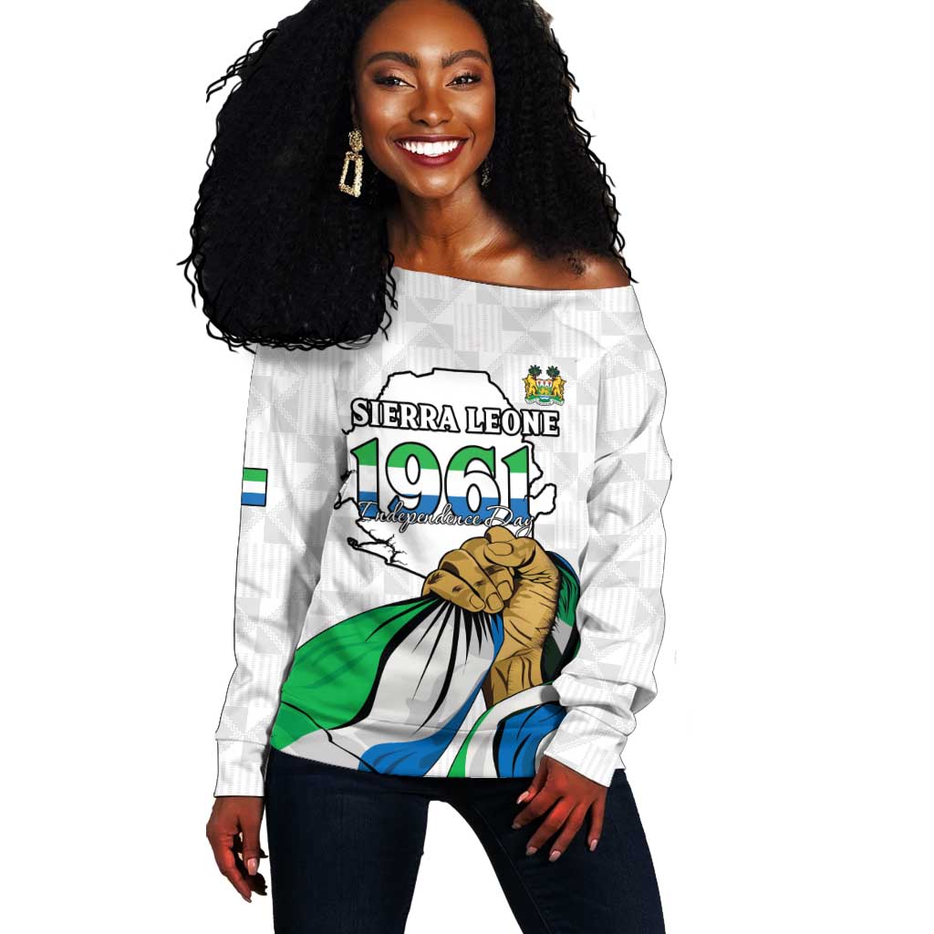 Personalised Happy Independence Sierra Leone Off Shoulder Sweater April 27th LT15