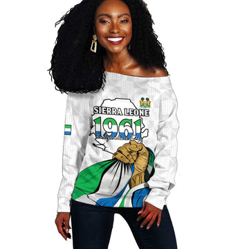 Personalised Happy Independence Sierra Leone Off Shoulder Sweater April 27th LT15