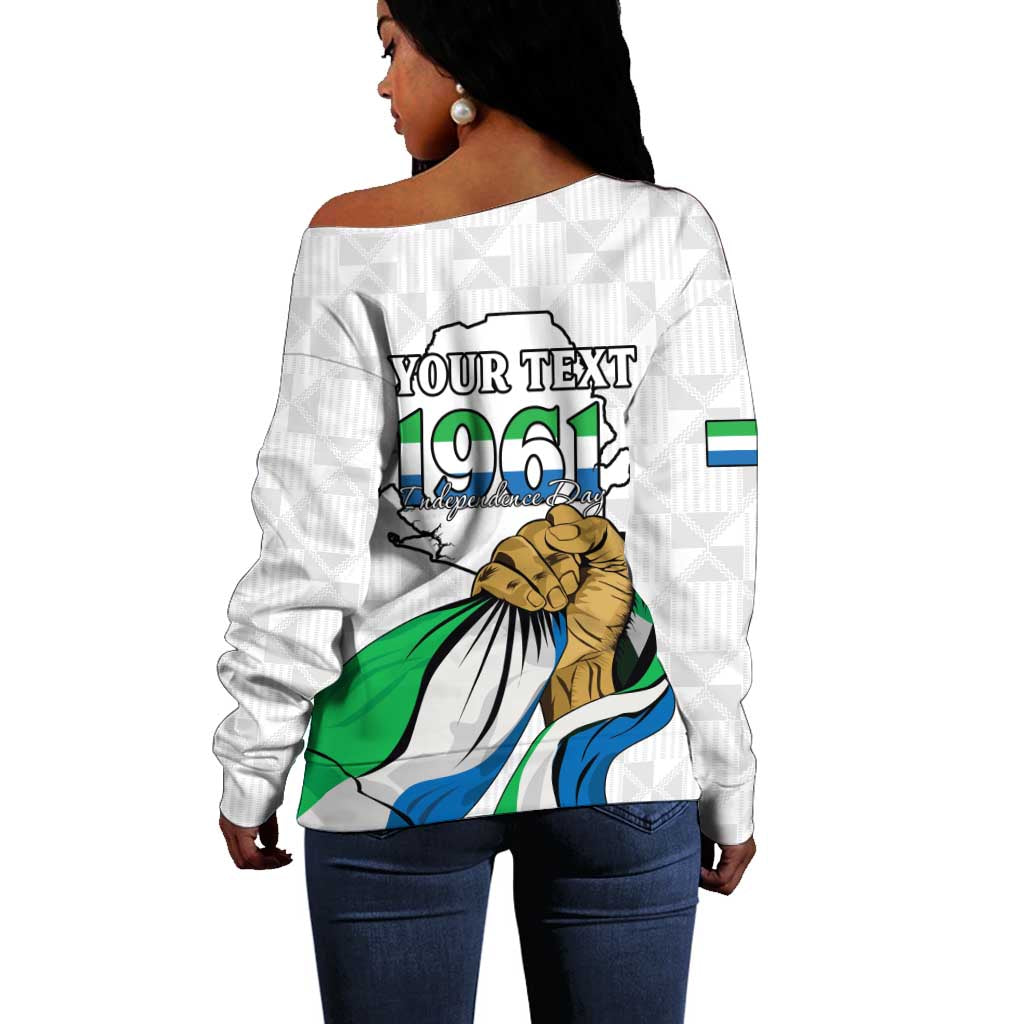 Personalised Happy Independence Sierra Leone Off Shoulder Sweater April 27th LT15