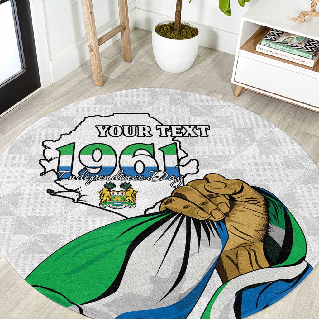 Personalised Happy Independence Sierra Leone Round Carpet April 27th LT15