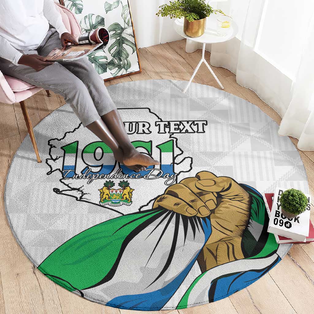 Personalised Happy Independence Sierra Leone Round Carpet April 27th LT15