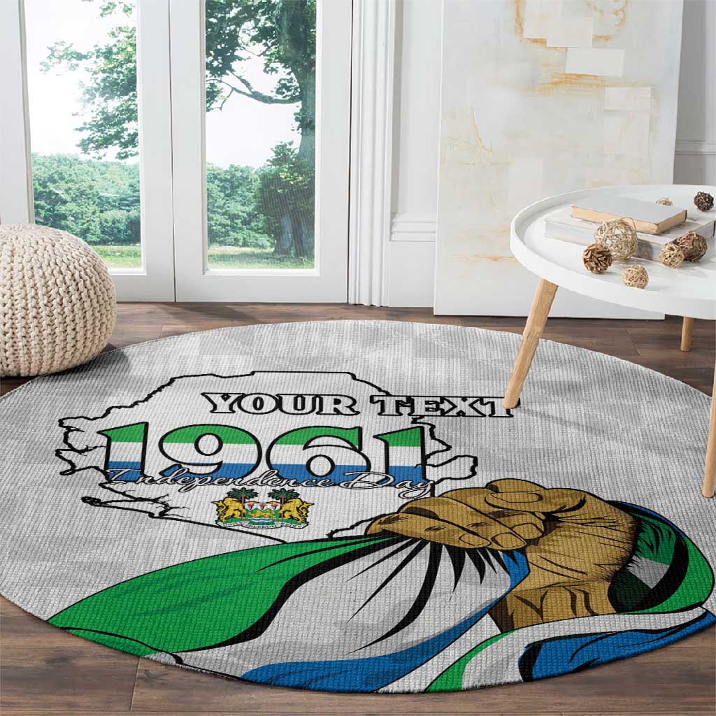 Personalised Happy Independence Sierra Leone Round Carpet April 27th LT15