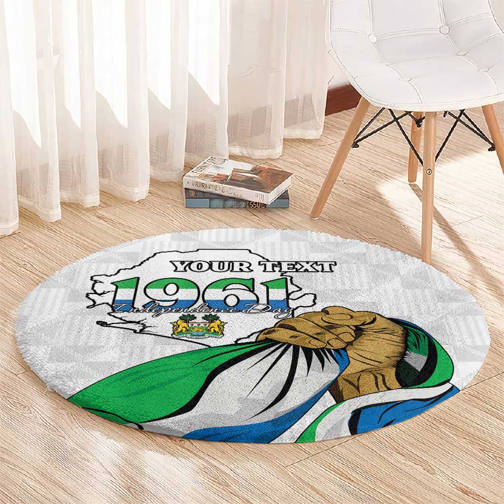 Personalised Happy Independence Sierra Leone Round Carpet April 27th LT15