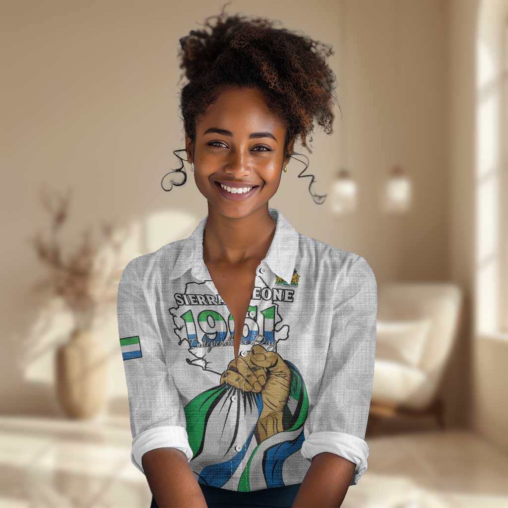 Personalised Happy Independence Sierra Leone Women Casual Shirt April 27th LT15