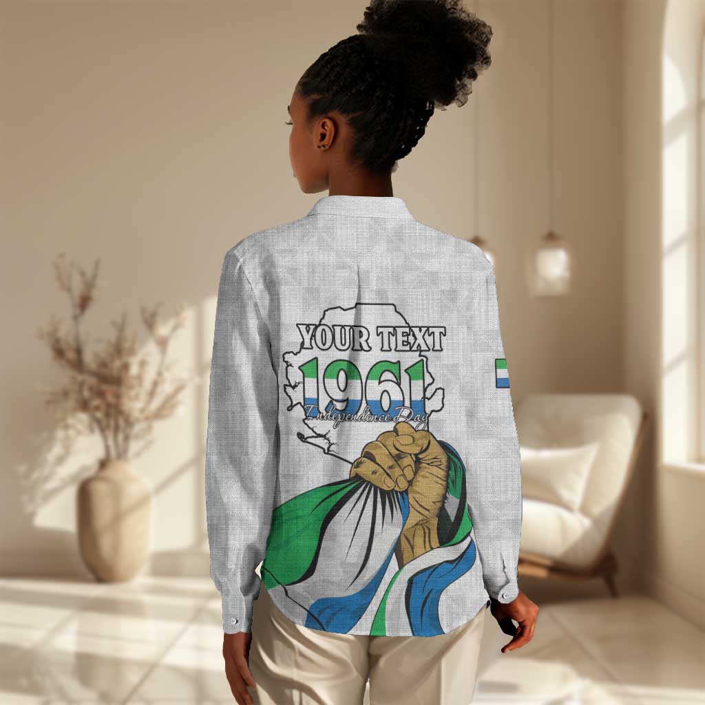 Personalised Happy Independence Sierra Leone Women Casual Shirt April 27th LT15