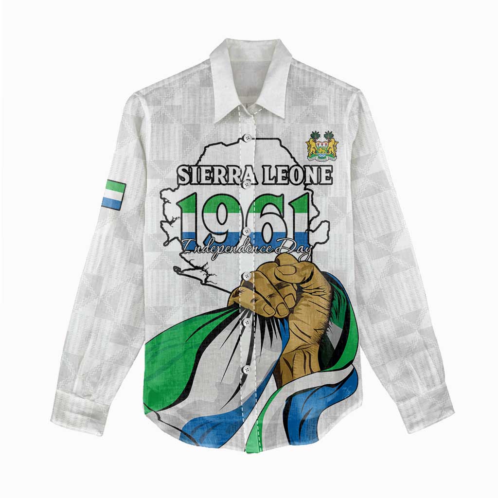Personalised Happy Independence Sierra Leone Women Casual Shirt April 27th LT15