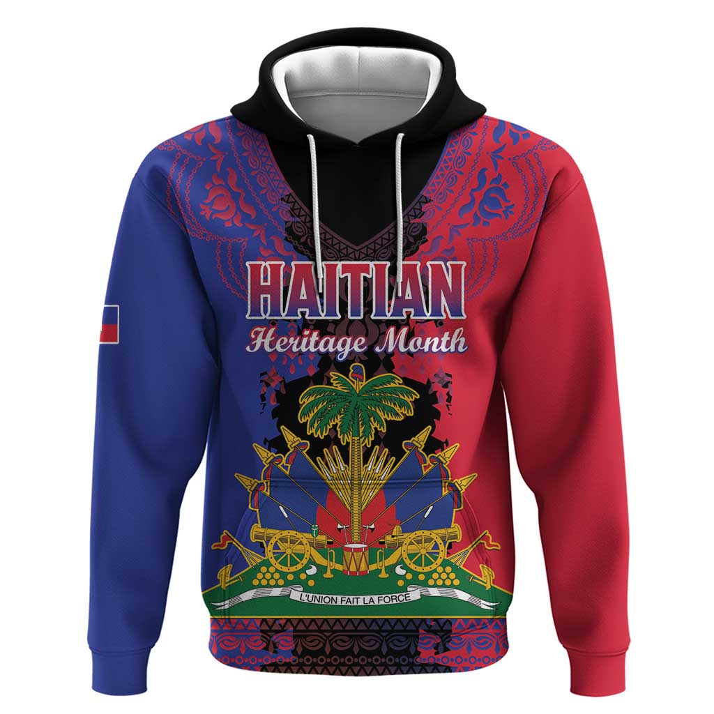 Personalised Haitian Heritage Month Hoodie Citadelle Laferriere Dashiki Pattern LT15