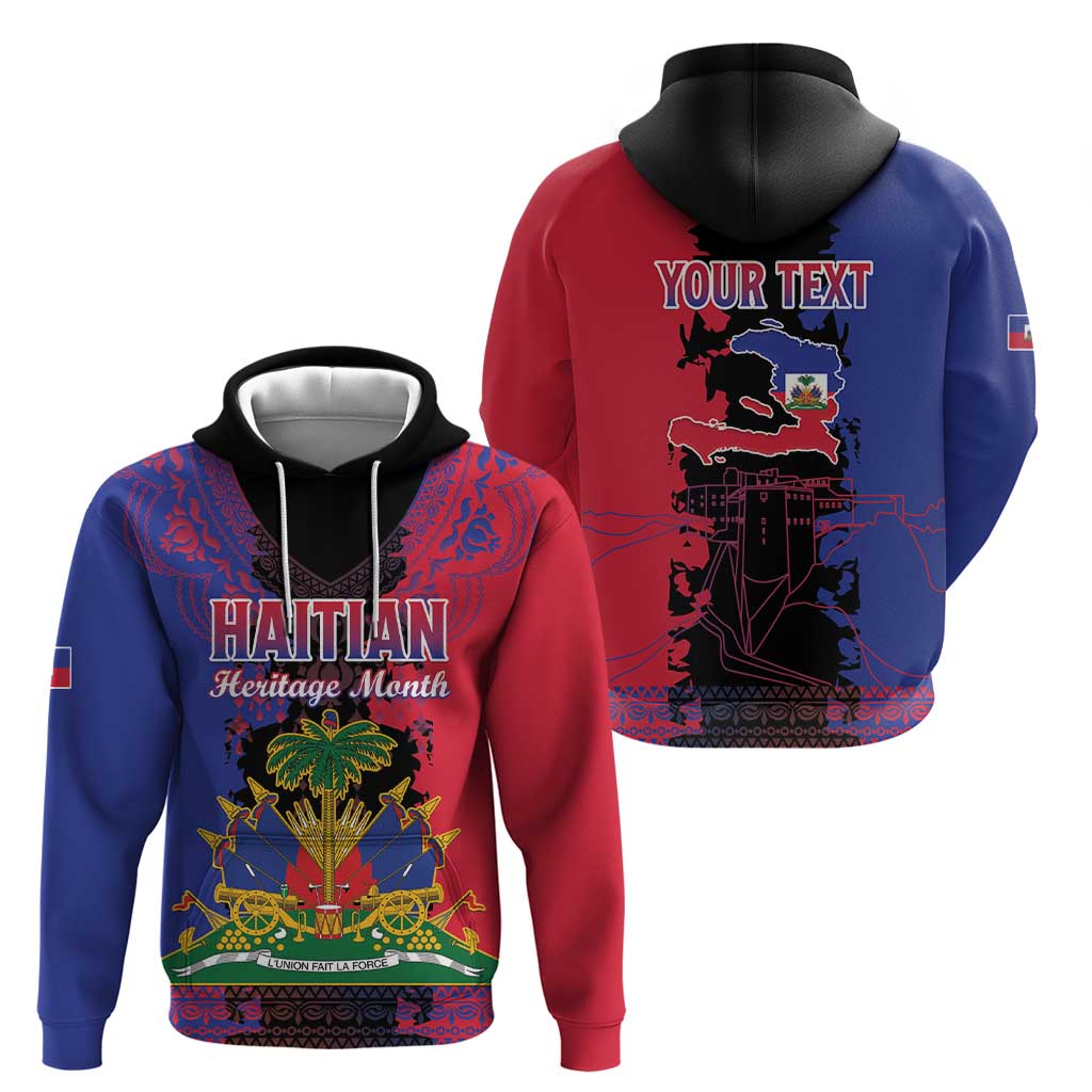 Personalised Haitian Heritage Month Hoodie Citadelle Laferriere Dashiki Pattern LT15