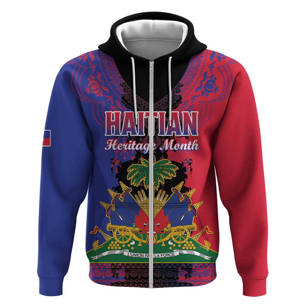 Personalised Haitian Heritage Month Hoodie Citadelle Laferriere Dashiki Pattern LT15