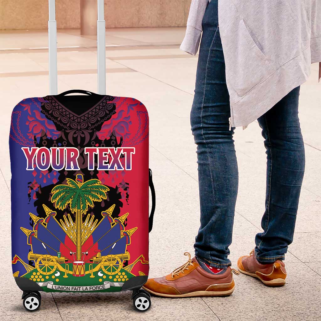 Personalised Haitian Heritage Month Luggage Cover Citadelle Laferriere Dashiki Pattern LT15