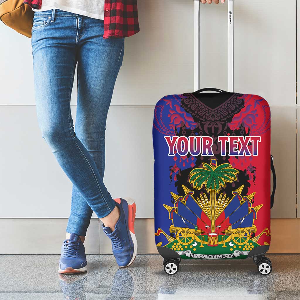 Personalised Haitian Heritage Month Luggage Cover Citadelle Laferriere Dashiki Pattern LT15