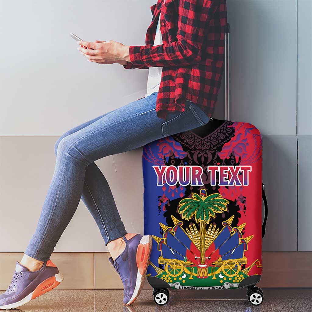 Personalised Haitian Heritage Month Luggage Cover Citadelle Laferriere Dashiki Pattern LT15
