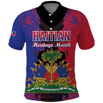Personalised Haitian Heritage Month Polo Shirt Citadelle Laferriere Dashiki Pattern LT15