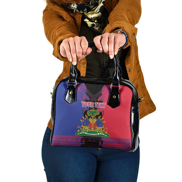 Personalised Haitian Heritage Month Shoulder Handbag Citadelle Laferriere Dashiki Pattern LT15