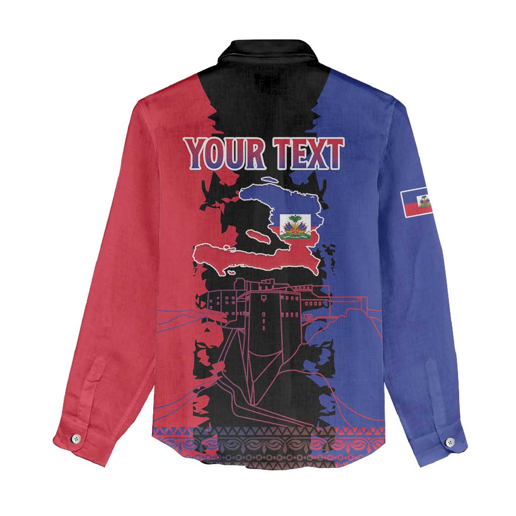 Personalised Haitian Heritage Month Women Casual Shirt Coat Of Arms With Dashiki Pattern LT15