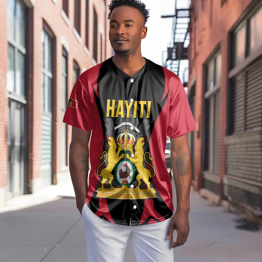 Personalised First Empire Of Haiti Baseball Jersey Coat Of Arms Sporty Style LT15