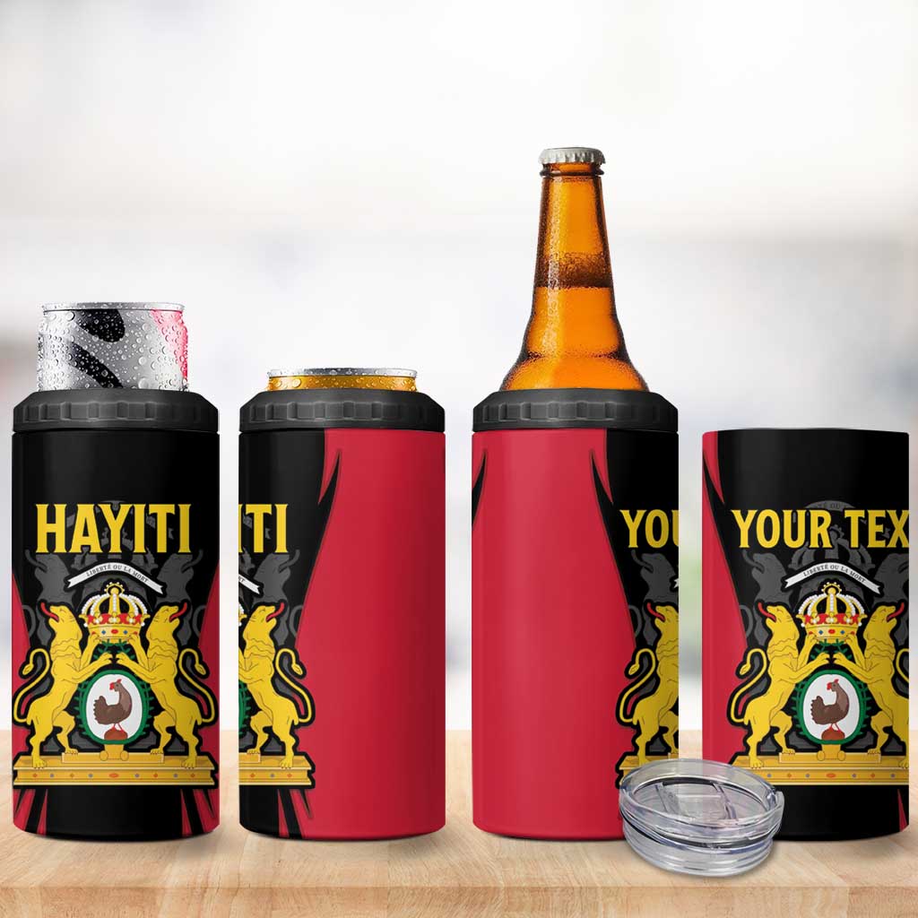 Personalised First Empire Of Haiti 4 in 1 Can Cooler Tumbler Coat Of Arms Sporty Style LT15