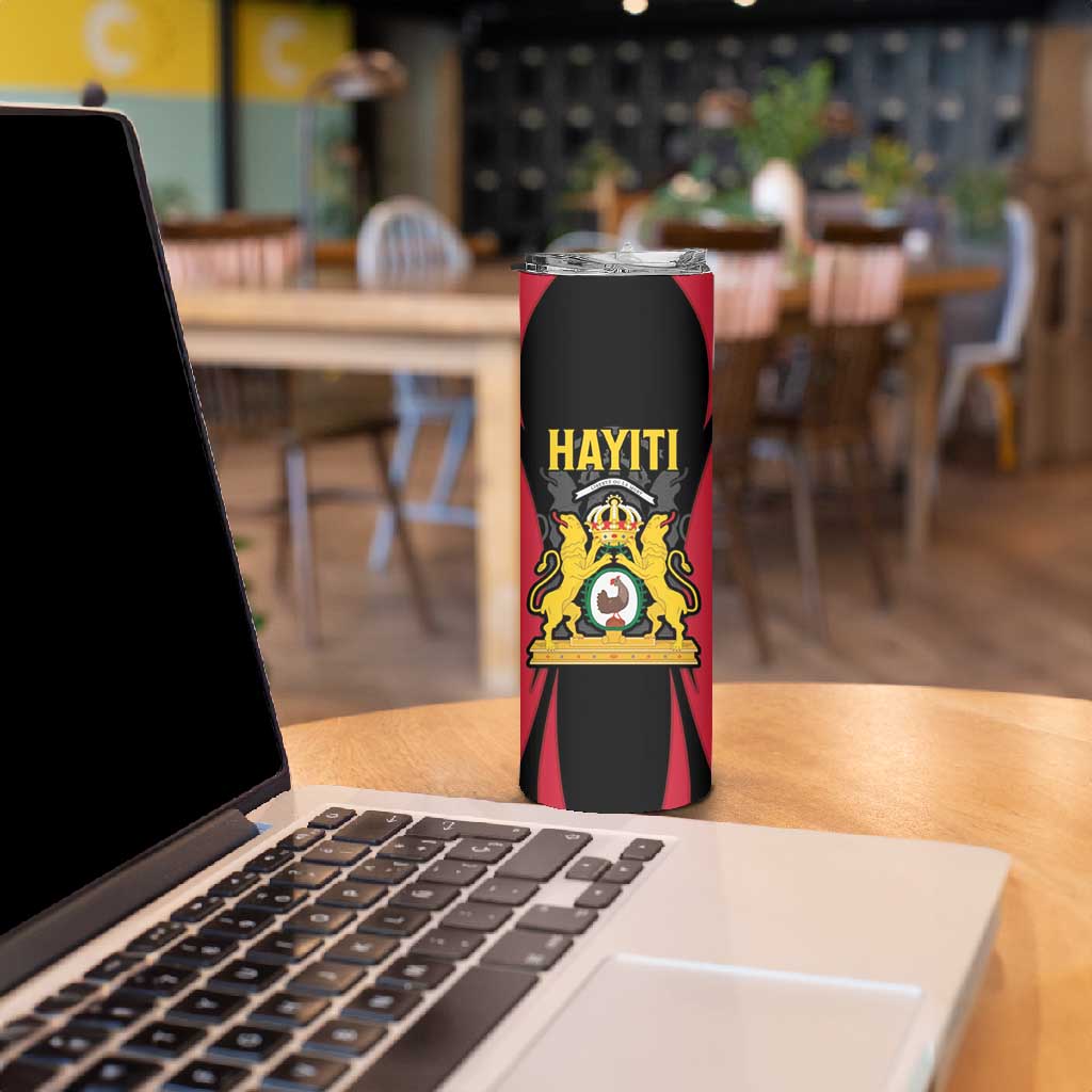 Personalised First Empire Of Haiti Skinny Tumbler Coat Of Arms Sporty Style LT15