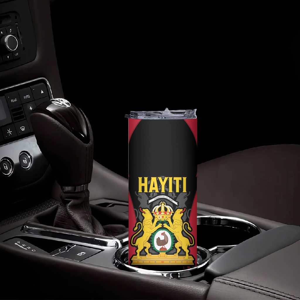 Personalised First Empire Of Haiti Skinny Tumbler Coat Of Arms Sporty Style LT15
