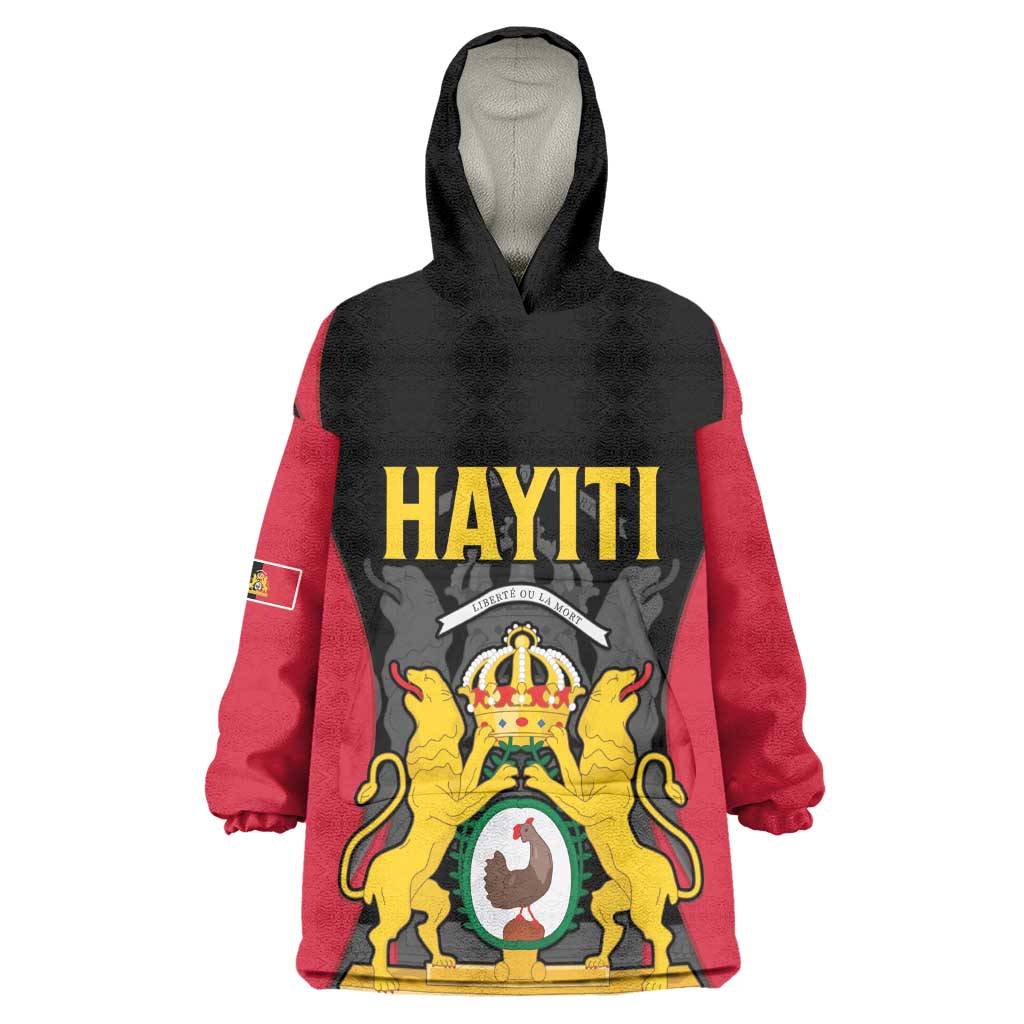 Personalised First Empire Of Haiti Wearable Blanket Hoodie Coat Of Arms Sporty Style LT15