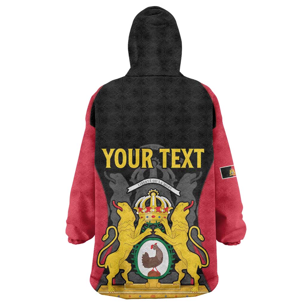 Personalised First Empire Of Haiti Wearable Blanket Hoodie Coat Of Arms Sporty Style LT15