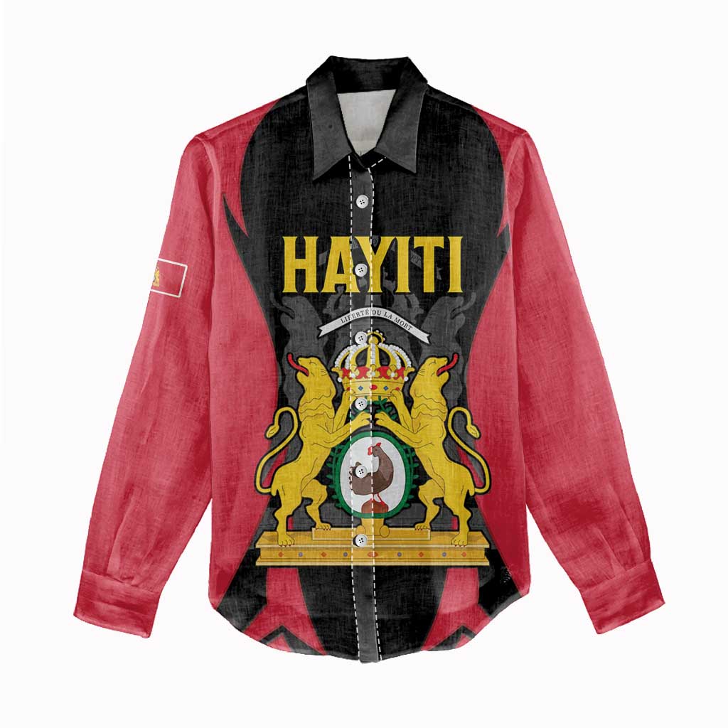 Personalised First Empire Of Haiti Women Casual Shirt Coat Of Arms Sporty Style LT15