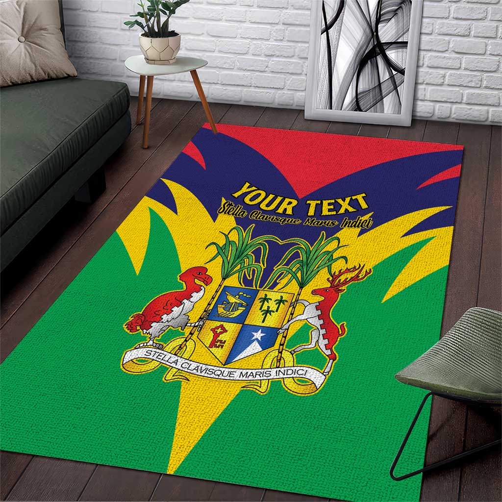 Personalised Republique de Maurice Area Rug Coat Of Arms Flag Style LT15