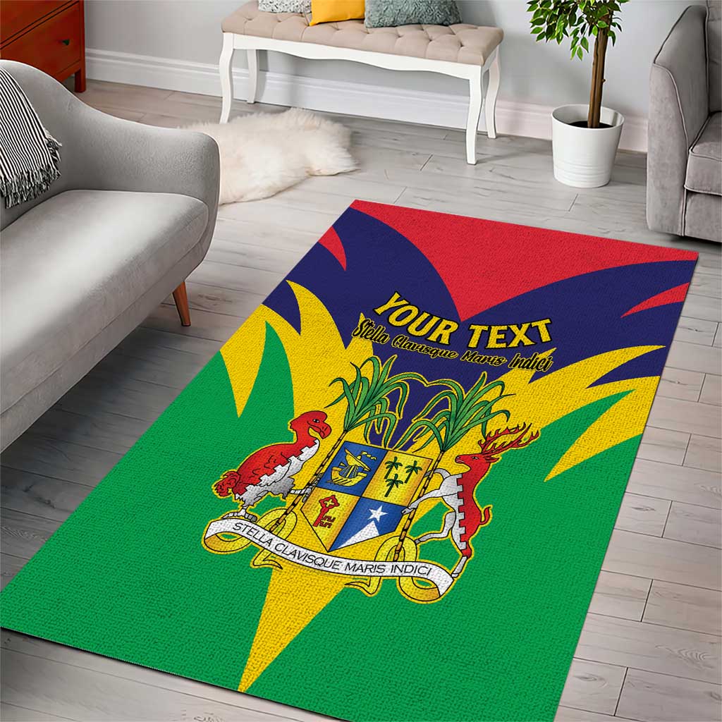 Personalised Republique de Maurice Area Rug Coat Of Arms Flag Style LT15