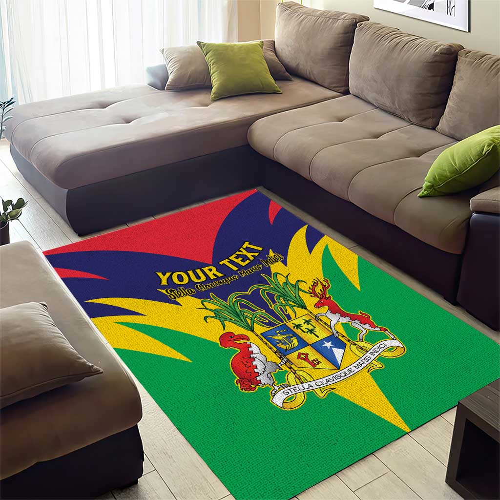 Personalised Republique de Maurice Area Rug Coat Of Arms Flag Style LT15