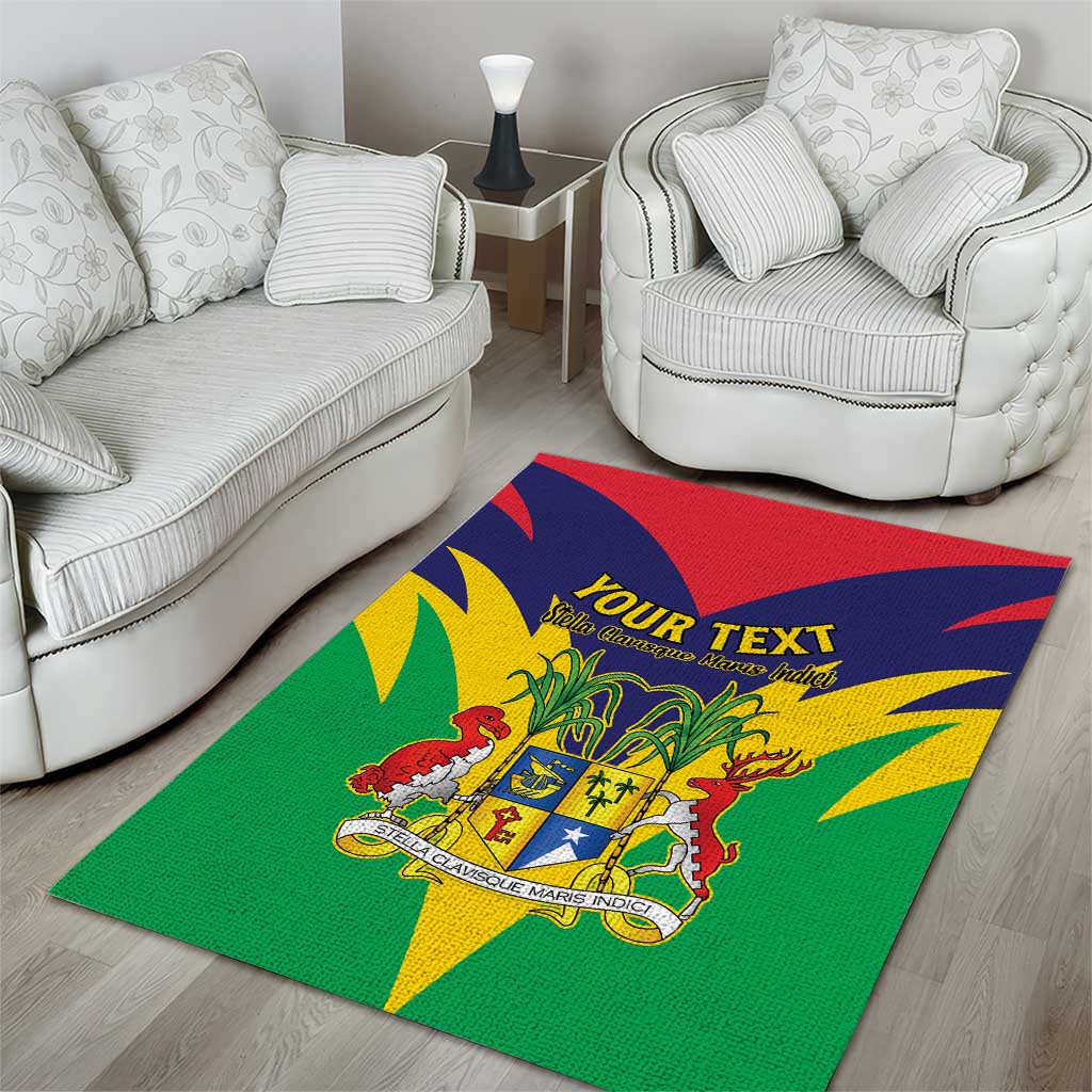 Personalised Republique de Maurice Area Rug Coat Of Arms Flag Style LT15