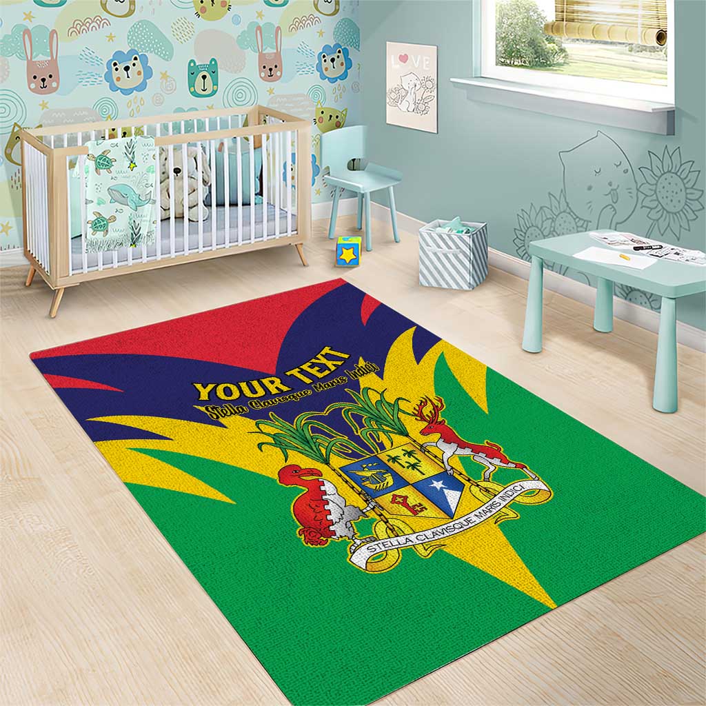 Personalised Republique de Maurice Area Rug Coat Of Arms Flag Style LT15