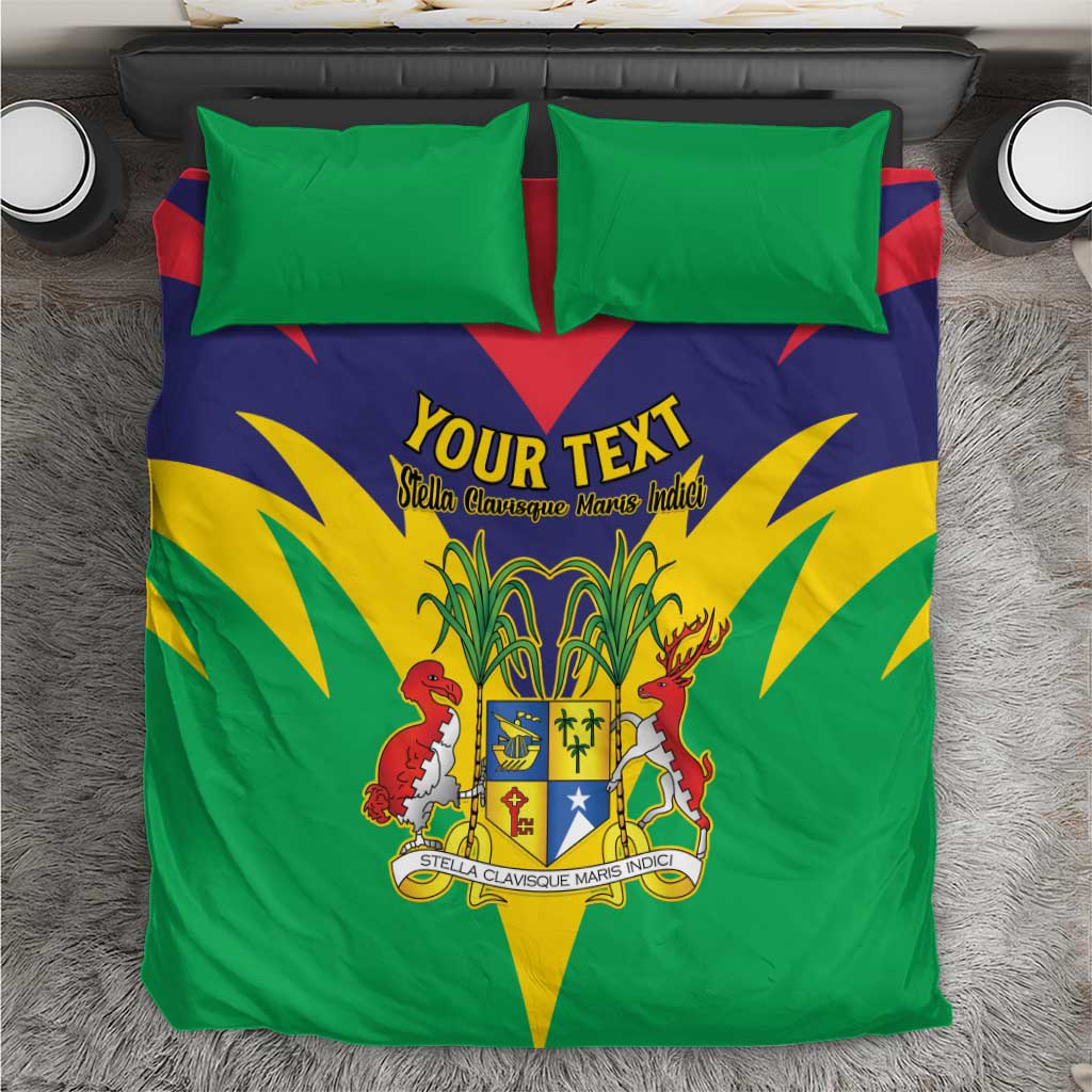 Personalised Republique de Maurice Bedding Set Coat Of Arms Flag Style LT15