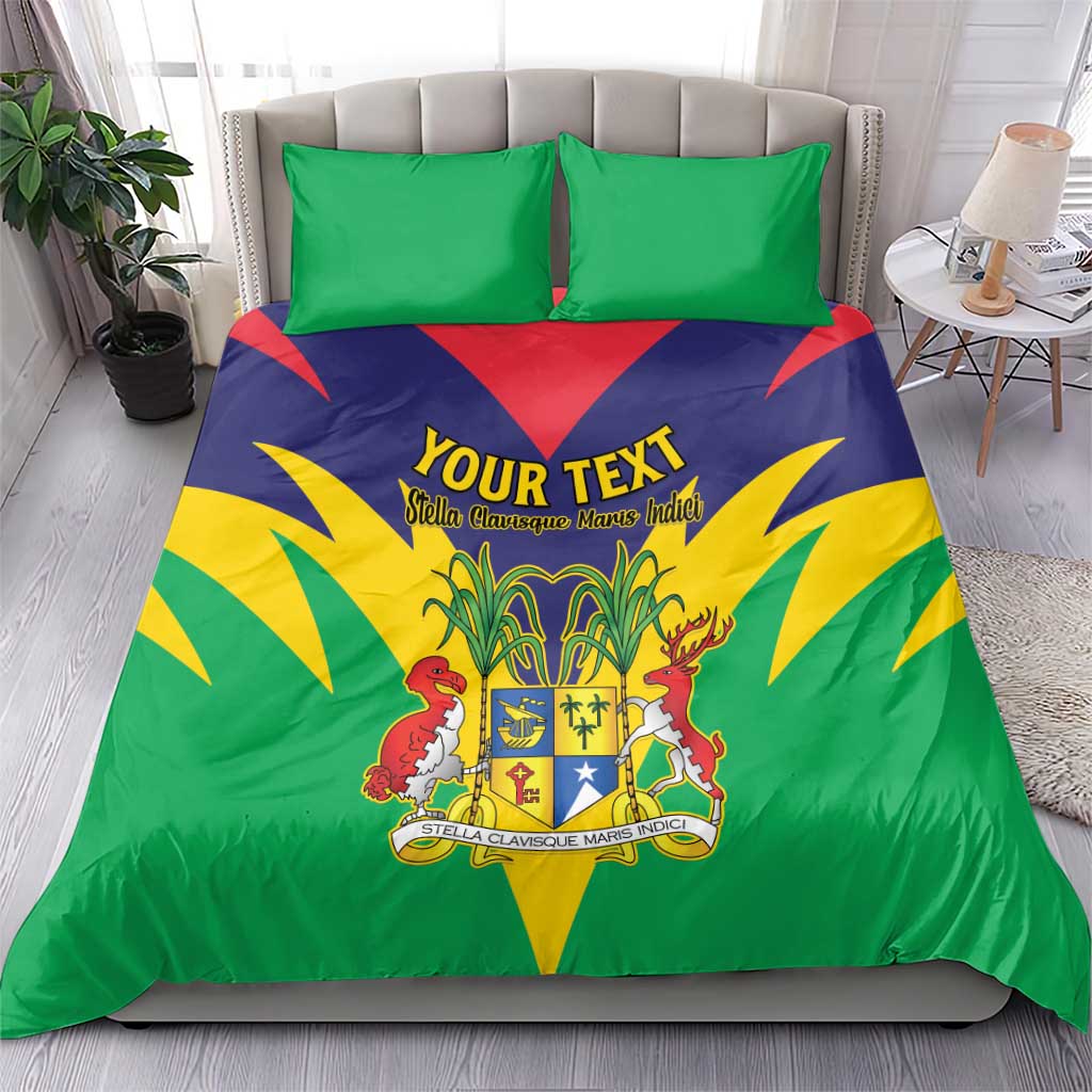 Personalised Republique de Maurice Bedding Set Coat Of Arms Flag Style LT15