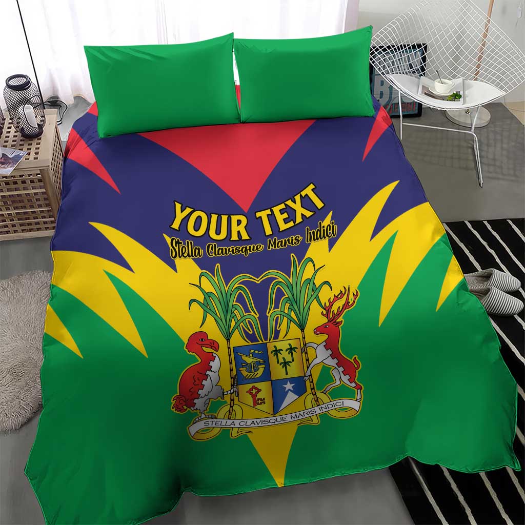 Personalised Republique de Maurice Bedding Set Coat Of Arms Flag Style LT15