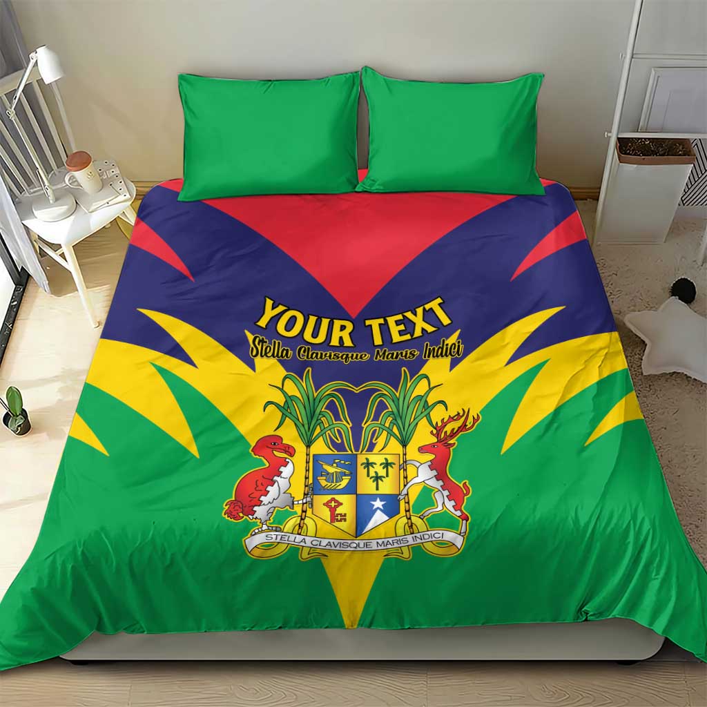 Personalised Republique de Maurice Bedding Set Coat Of Arms Flag Style LT15