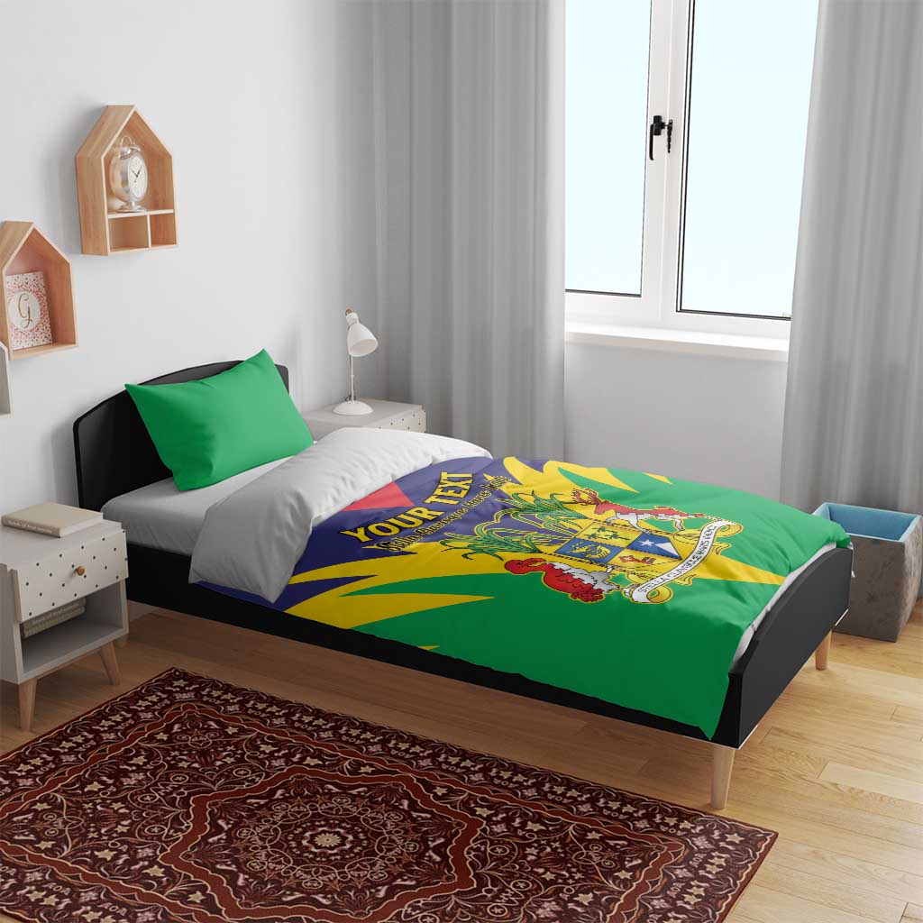 Personalised Republique de Maurice Bedding Set Coat Of Arms Flag Style LT15