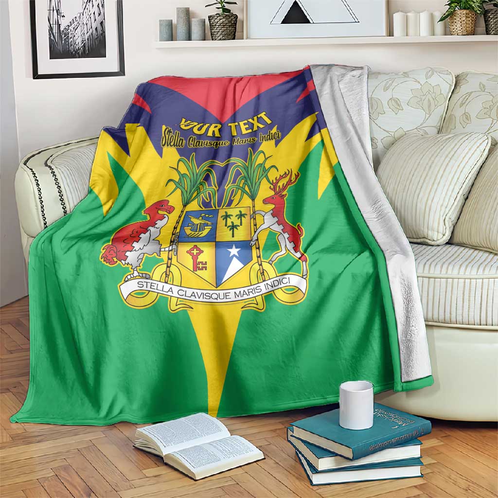 Personalised Republique de Maurice Blanket Coat Of Arms Flag Style LT15
