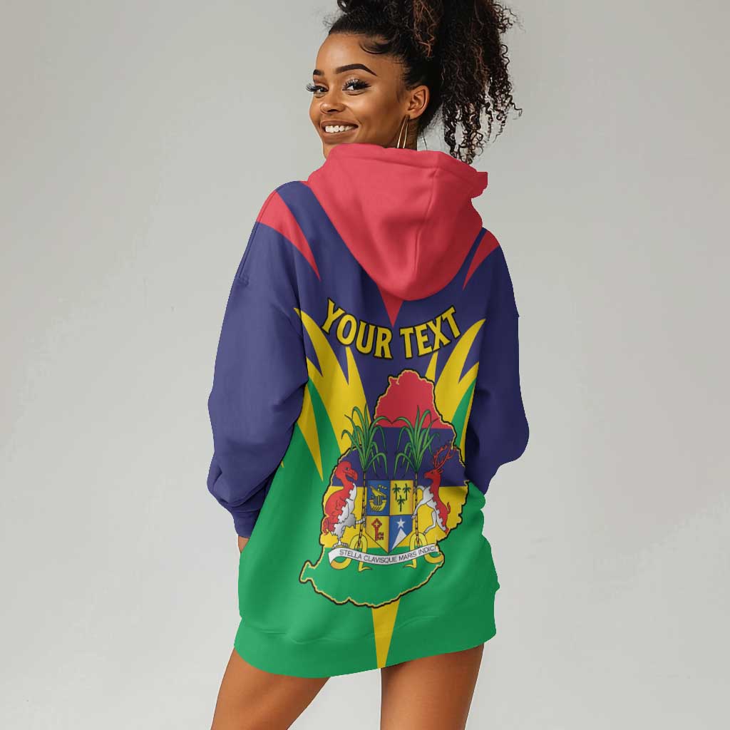 Personalised Republique de Maurice Hoodie Dress Coat Of Arms Flag Style LT15