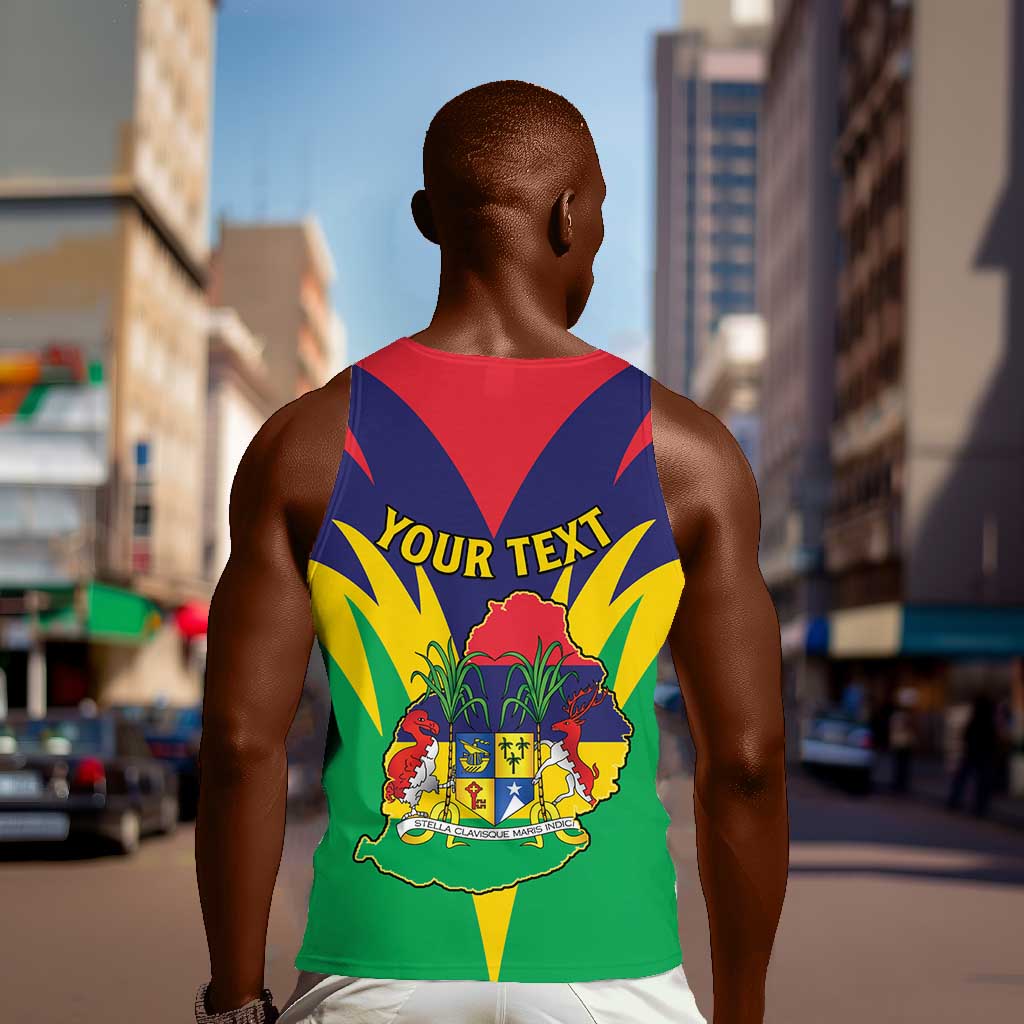 Personalised Republique de Maurice Men Tank Top Coat Of Arms Flag Style LT15