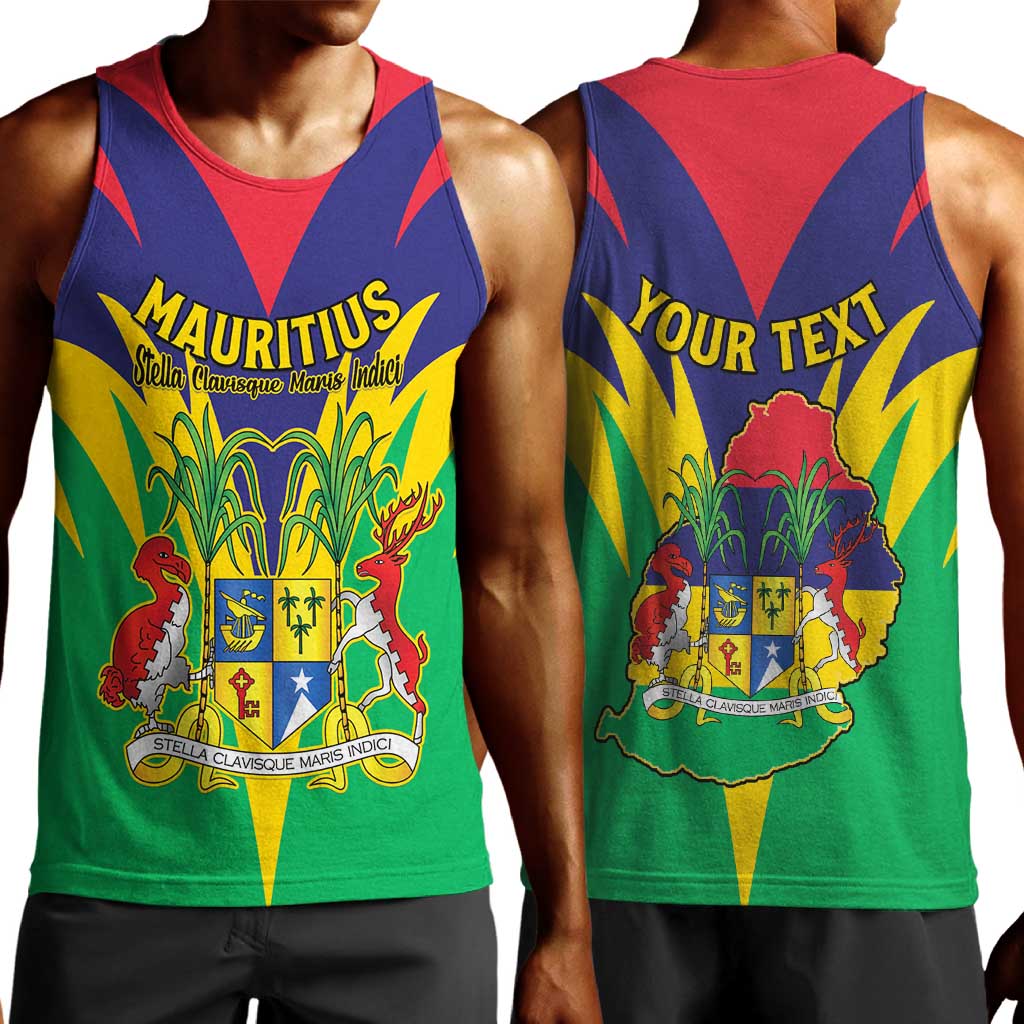Personalised Republique de Maurice Men Tank Top Coat Of Arms Flag Style LT15