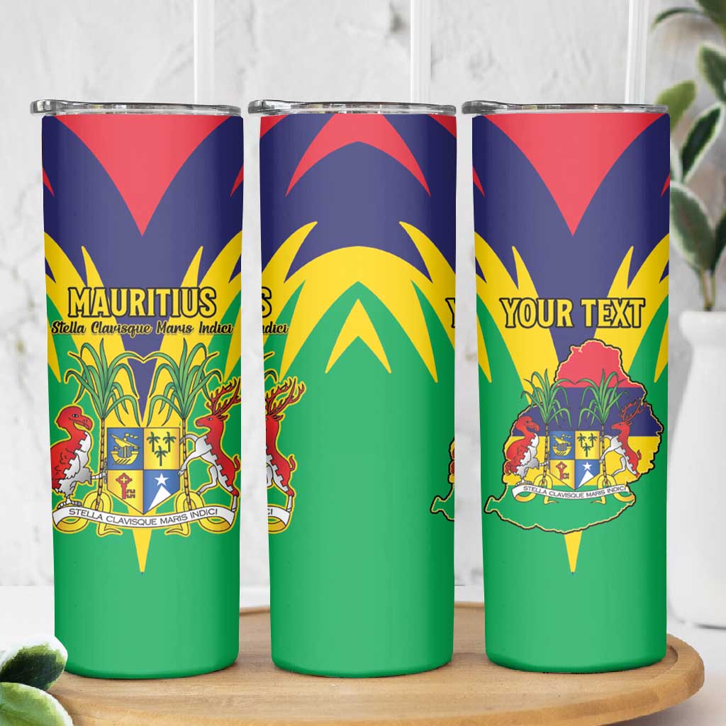 Personalised Republique de Maurice Skinny Tumbler Coat Of Arms Flag Style LT15