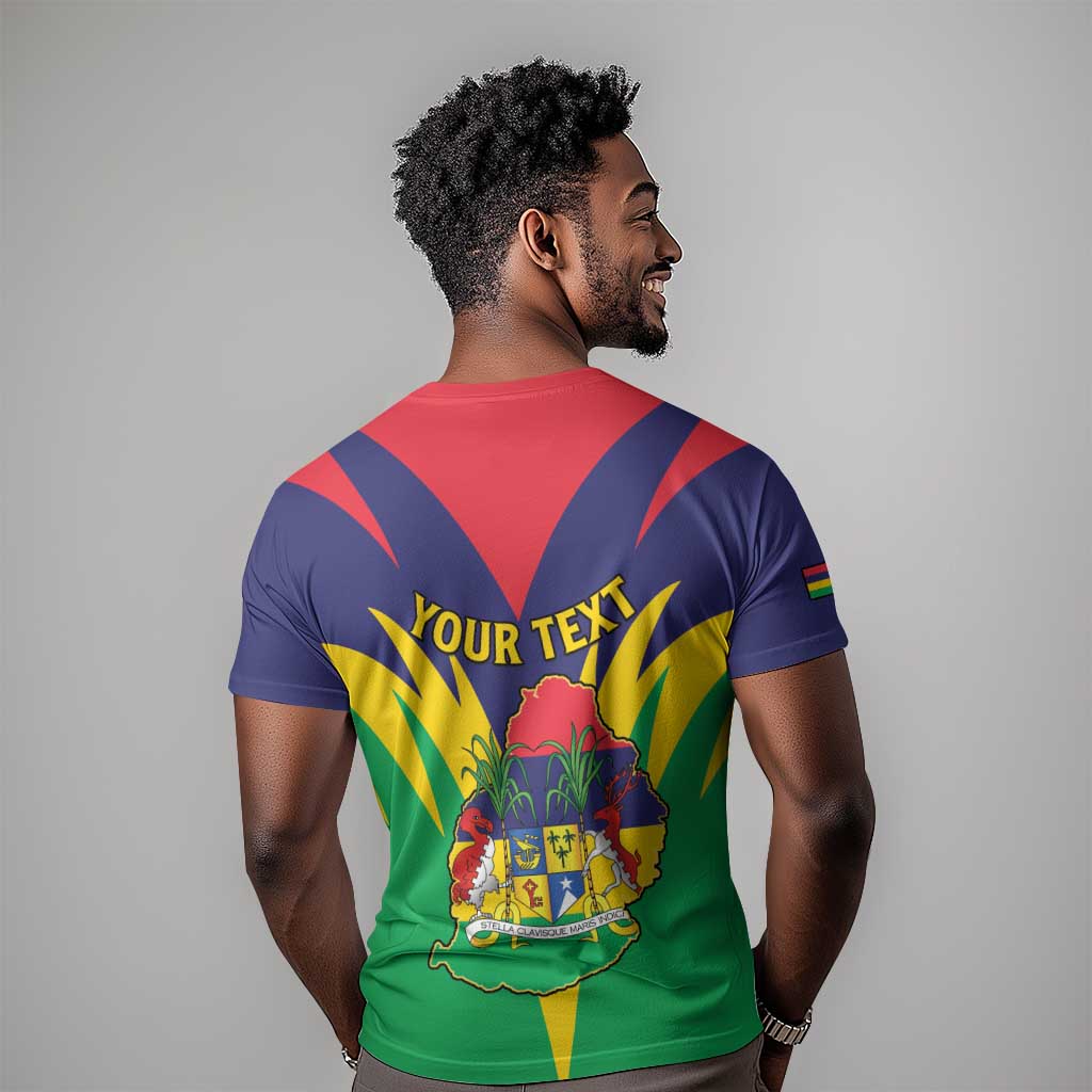 Personalised Republique de Maurice T shirt Coat Of Arms Flag Style LT15