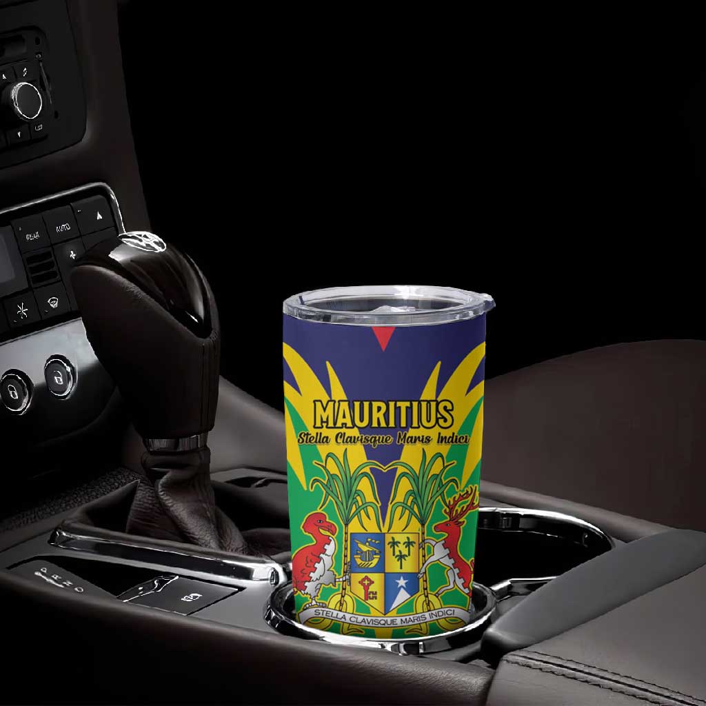 Personalised Republique de Maurice Tumbler Cup Coat Of Arms Flag Style LT15