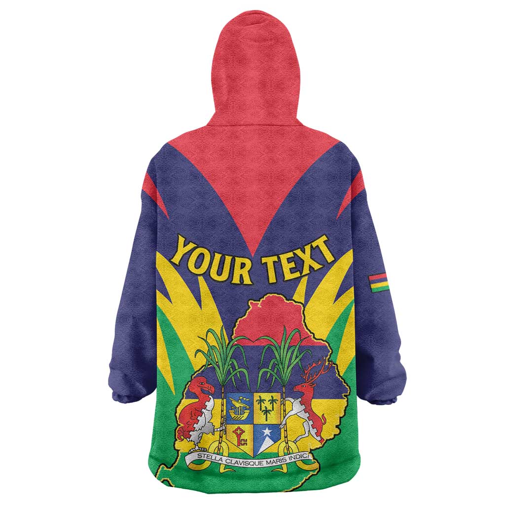 Personalised Republique de Maurice Wearable Blanket Hoodie Coat Of Arms Flag Style LT15