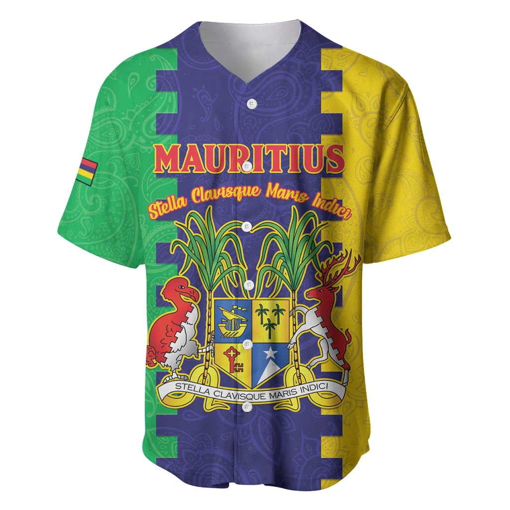Personalised Republique de Maurice Baseball Jersey Stella Clavisque Maris Indici LT15